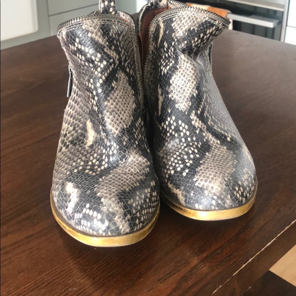 Lucky brand python print booties